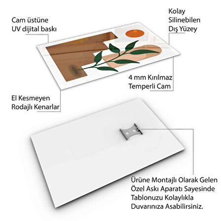 Klasik Bohem Cam Tablo - Dikey Motif 02-540