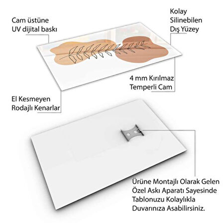 Klasik Bohem Cam Tablo - Dikey Motif 02-549