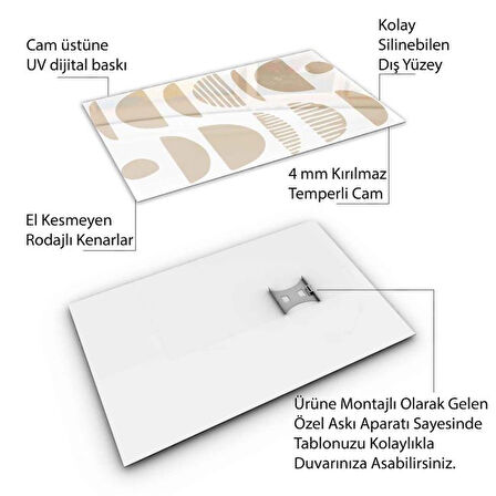 Klasik Bohem Cam Tablo - Dikey Motif 02-550