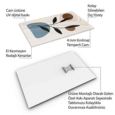 Klasik Bohem Cam Tablo - Dikey Motif 02-554