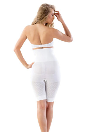 Kadın Beyaz Seamless Uzun Paça Double Boxer Korse