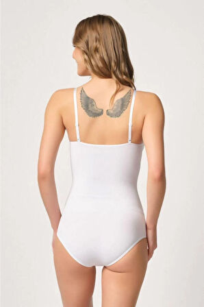 Kadın Siyah Seamless Pedli Ip Askılı Çıtçıtlı Bady 1925