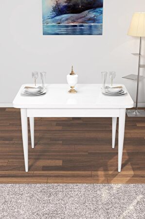 Rovena Lera Beyaz 70x110 Sabit Mdf Yemek Odası Takımı 4 Adet Sandalye