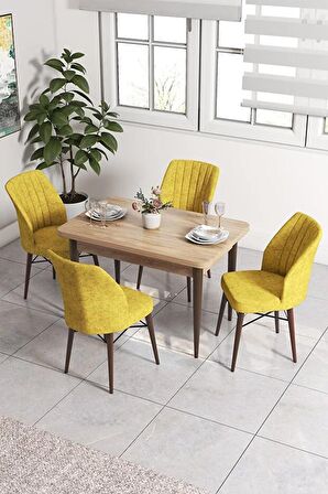 Rovena Lera Meşe 70x110 Sabit Mdf Yemek Odası Takımı 4 Adet Sandalye