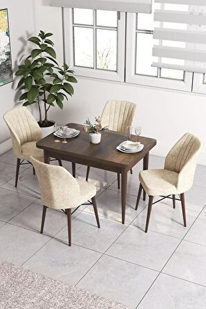 Rovena Lera Barok 70x110 Sabit Mdf Yemek Odası Takımı 4 Adet Sandalye