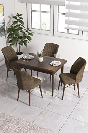 Rovena Lera Barok 70x110 Sabit Mdf Yemek Odası Takımı 4 Adet Sandalye