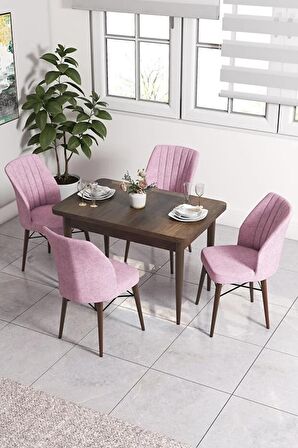 Rovena Lera Barok 70x110 Sabit Mdf Yemek Odası Takımı 4 Adet Sandalye