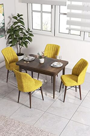 Rovena Lera Barok 70x110 Sabit Mdf Yemek Odası Takımı 4 Adet Sandalye