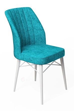 Rovena Lera Beyaz Mermer 70x110 Sabit Mdf Yemek Odası Takımı 4 Adet Sandalye
