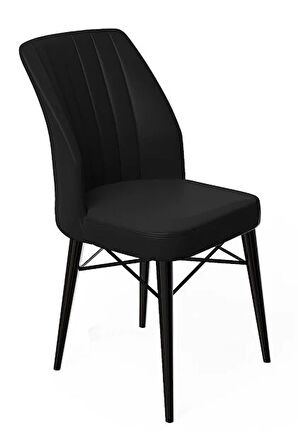 Rovena Lera Siyah Mermer 70x110 Sabit Mdf Yemek Odası Takımı 4 Adet Sandalye