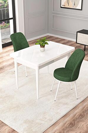 Rovena Duru Beyaz 70x110 Sabit Mdf Yemek Odası Takımı 2 Adet Sandalye