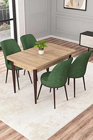Rovena Duru Meşe 70x110 Sabit Mdf Yemek Odası Takımı 4 Adet Sandalye