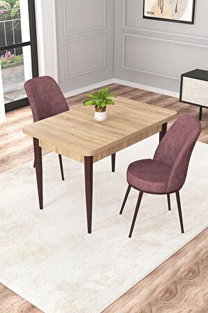 Rovena Duru Meşe 70x110 Sabit Mdf Yemek Odası Takımı 2 Adet Sandalye