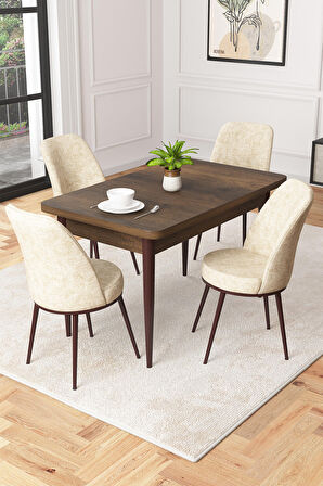 Rovena Duru Barok 70x110 Sabit Mdf Yemek Odası Takımı 4 Adet Sandalye