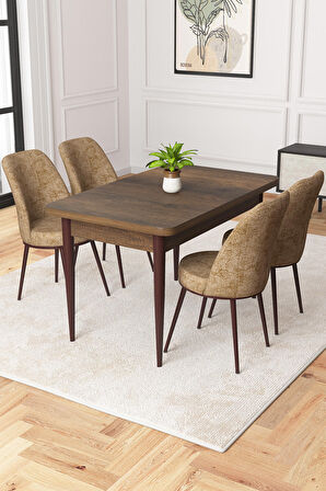 Rovena Duru Barok 70x110 Sabit Mdf Yemek Odası Takımı 4 Adet Sandalye