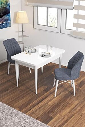 Rovena Neri Beyaz 70x110 Sabit Suntalam Yemek Odası Takımı 2 Adet Sandalye
