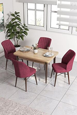 Rovena Neri Meşe 70x110 Sabit Suntalam Yemek Odası Takımı 4 Adet Sandalye