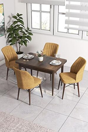 Rovena Neri Barok 70x110 Sabit Suntalam Yemek Odası Takımı 4 Adet Sandalye