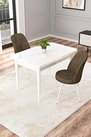 Rovena Raum Beyaz 70x110 Sabit Suntalam Yemek Odası Takımı 2 Adet Sandalye