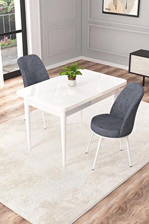 Rovena Raum Beyaz 70x110 Sabit Suntalam Yemek Odası Takımı 2 Adet Sandalye