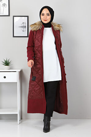 Düğmeli Kaşe Bordo 2358