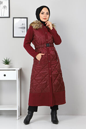 Düğmeli Kaşe Bordo 2358
