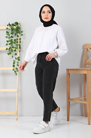 Boyfriend Büyük Beden Kot Pantolon Siyah 6006
