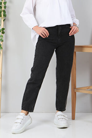 Boyfriend Büyük Beden Kot Pantolon Siyah 6006