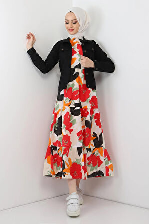 Düğmeli Kot Ceket Siyah 6027