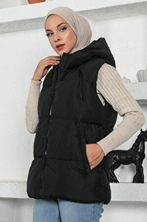Boyfriend Şişme Yelek Siyah 9468