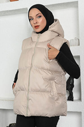 Boyfriend Şişme Yelek Bej 9468