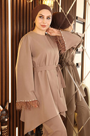 Tüy Detaylı Takım Vizon 19131