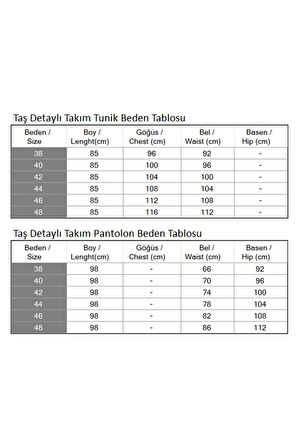 Taş Detaylı Takım Mavi 19195