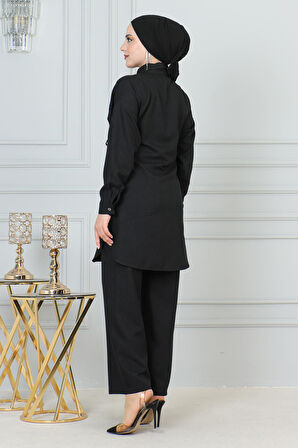 Beli Bağcıklı Takım Siyah 19220