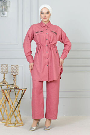 Beli Bağcıklı Takım Pembe 19220