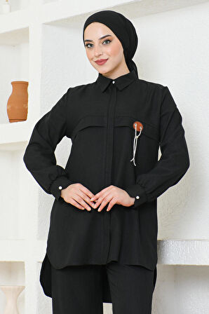 Arması Zincirli Takım Siyah 19206