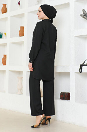 Arması Zincirli Takım Siyah 19206