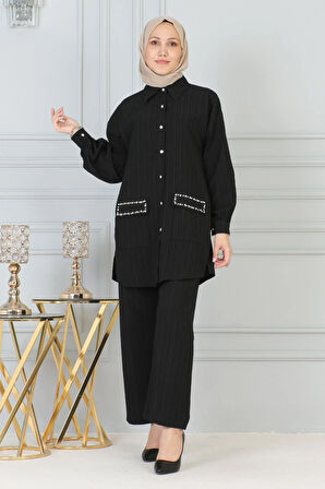 Cebi Taş Detaylı Takım Siyah 19210