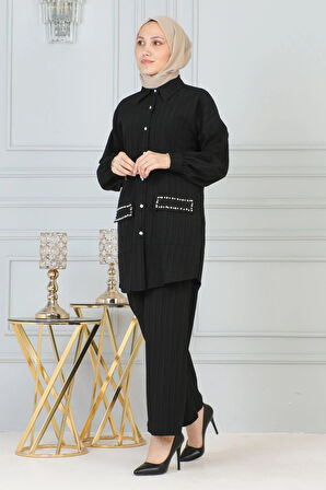 Cebi Taş Detaylı Takım Siyah 19210