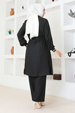 Beli Bağcıklı Ribanalı Takım Siyah 19212