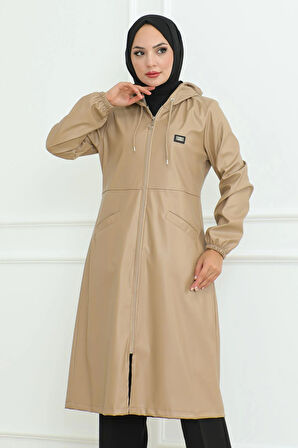 Deri Detaylı Kap Bej 19213