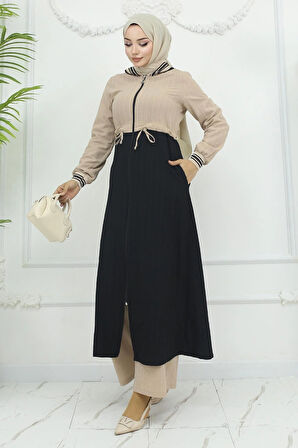 Beli Bağcıklı Ribanalı Takım Siyah 19237