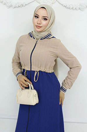 Beli Bağcıklı Ribanalı Takım İndigo 19237