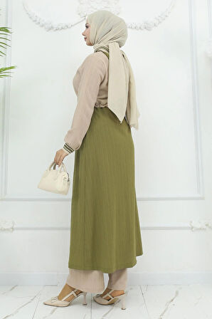 Beli Bağcıklı Ribanalı Takım Haki 19237