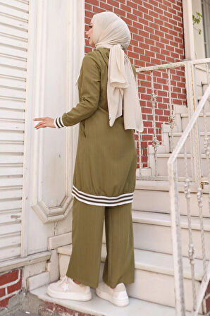 Fermuarlı Ribanalı Takım Haki 10405