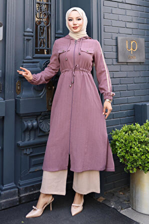 Beli Bağcıklı Kapşonlu Takım Gül Kurusu 19241