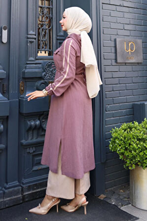 Beli Bağcıklı Kapşonlu Takım Gül Kurusu 19241