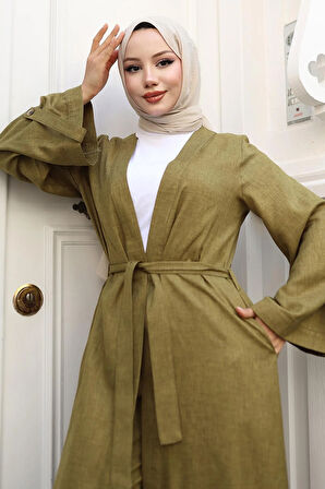 Apolet Detaylı Kimono Takım Haki 19253