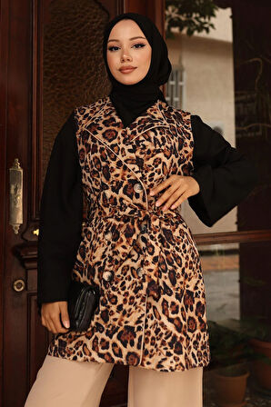 Leopar Desenli İkili Takım Vizon 19255