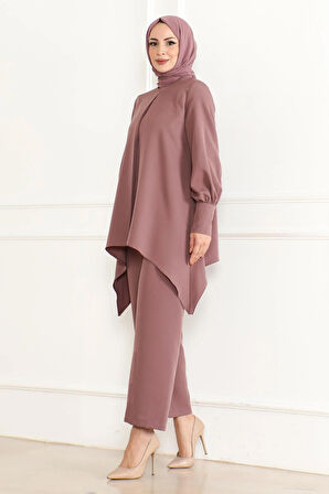 Kemer Detaylı Takım Gül Kurusu MSW19001-3